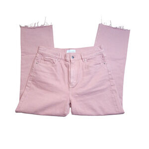Made and Loved LOFT High Waist Straight Crop Jean Pink Salmon Size 28/6